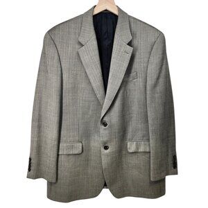 Ralph Lauren Mens Wool Blazer 42R‎ Gray Herringbone Classic 2 Button Jacket